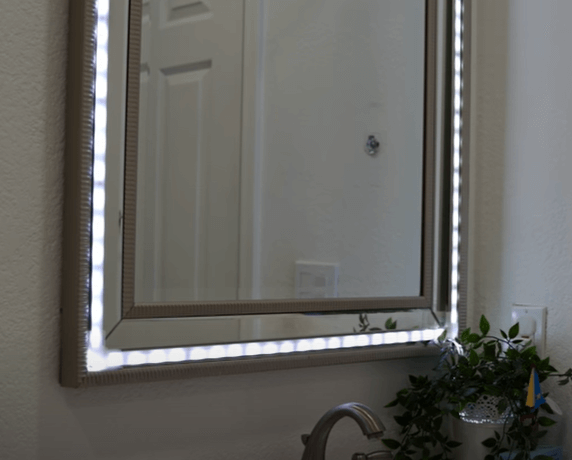 Bathroom mirror with Strip light