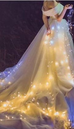 fairy lights wedding dress